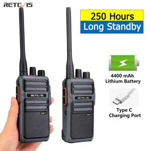 RETEVIS-워키 토키 PMR RB617 양방향 라디오 ht 커뮤니케이터 RB17 PTT 워키 토키, 사냥 호텔 레스토랑용 4400mAh 2 개