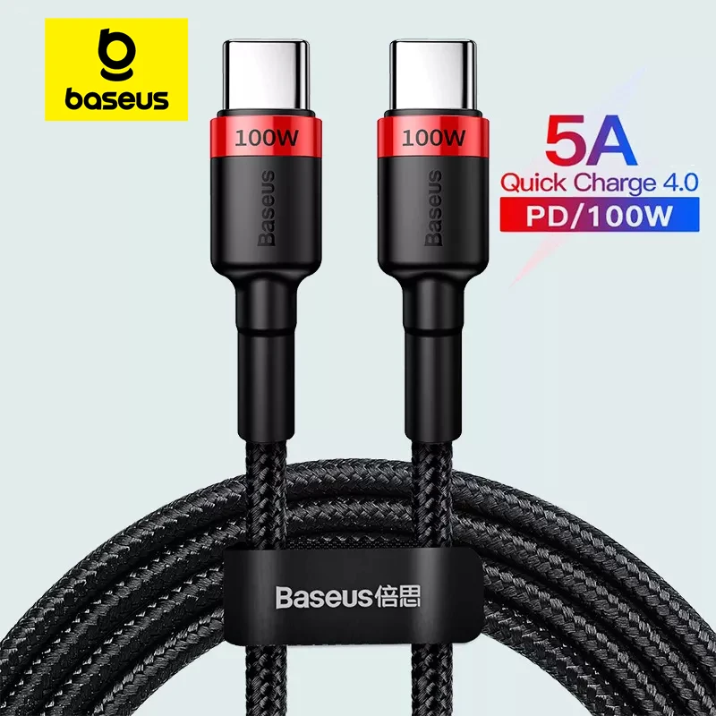 Baseus 100W USB C-USB 유형 C 케이블(MacBook Pro용) 빠른 충전 4.0 iPhone 15 Plus Pro 최대 충전 케이블용 고속 충전