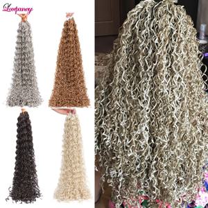 SyntheticCurly Zizi Braids 크로셰 박스 브레이드 헤어 익스텐션 브라운 블론드 그레이 20인치 마이크로 박스 브레이드 헤어 번들 50g/팩