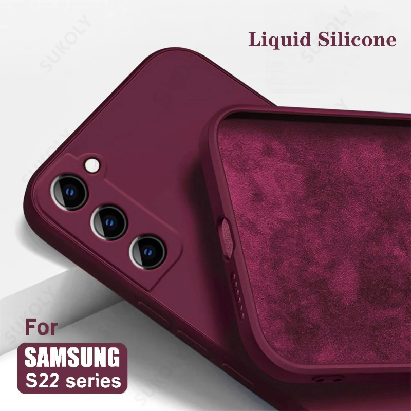 삼성 갤럭시 S25 S24 S23 S22 울트라 플러스 S24 FE A56 A52 A54 A53 A55 A16 카메라 보호 소프트 커버에 대한 액체 TPU 실리콘 케이스