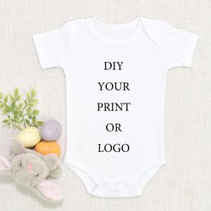 DIY 디자인 또는 로고 신생아 바디 슈트 반소매 점프 슈트 통기성 캐주얼 하라주쿠 Simple CUSTOM TEXT Baby Romper 2025