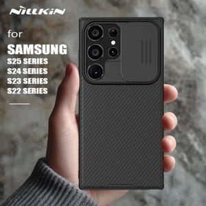 삼성 갤럭시 S25 Edge S24 S23 S22 울트라 케이스 Nillkin CamShield 슬라이드 카메라 커버 삼성 S24 FE S23 Plus 렌즈 케이스