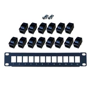 패치 패널 12 포트 CAT6 10G 지원 1U 네트워크 패치 패널 UTP CAT6 용 19 인치 월 마운트 또는 랙 마운트 펀치 다운 블록