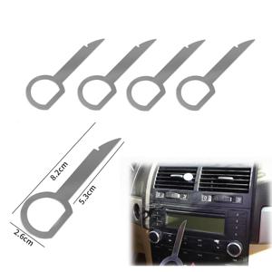 4Pcs 자동차 라디오 제거 키 핀 도구 아우디 C6 R8 A1 A3 Q3 A4 A5 Q5 A6 S6 A7 B6 B7 B8 8P 8V 8L TT RS