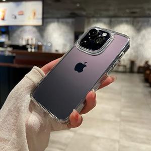iPhone 16 15 14 13 12 Mini 11 Pro XS Max X XR 7 8Plus SE 소프트 실리콘 범퍼 커버 용 투명 충격 방지 하드 아크릴 케이스