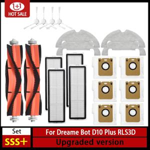 액세서리 Dreame Bot D10 Plus RLS3D 로봇 진공 청소기 Hepa 필터 걸레 메인 사이드 브러시 먼지 봉투 교체 부품
