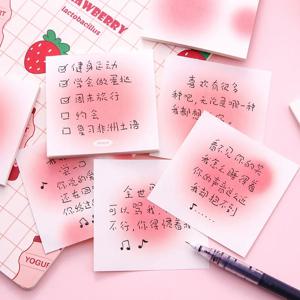그라데이션 컬러 스티커 메모장, 여성 및 여아용 메모 패드, 노트북 장식, 필기 패드, 50 매/pc