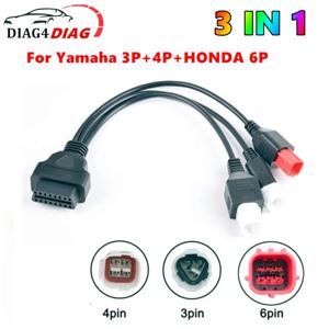 3 IN 1 오토바이 진단 커넥터 케이블 Yamaha 3pin 4pin for honda 6pin Obd2 케이블 어댑터 Obd 2 모터 연장 케이블