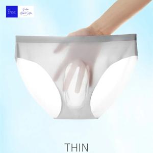 아이스 실크 섹시한 남성용 팬티, 언더팬츠 통기성 속옷, 투명 속옷, 여름 남성 팬티, 1PC