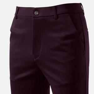 남성 탄성 슬림 피트 카키색 바지 캐주얼 바지 클래식 패션 정장 스포츠 바지 봄 여름