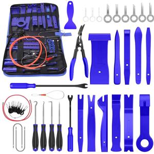 43pcs 손 도구 세트 분해 도구 인테리어 도어 클립 패널 트림 대시 보드 제거 도구 키트 자동차 자동차 오프닝 수리 도구
