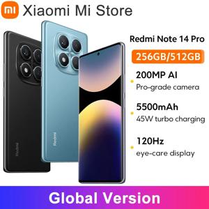글로벌 버전 샤오미 레드미 노트 14 프로 NFC 200MP AI 카메라 5500mAh MTK Helio G100-Ultra 6.67인치 AMOLED 디스플레이 스마트폰