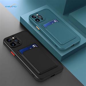 럭셔리 소프트 실리콘 지갑 케이스 Funda For iPhone 15 14 11 13 12 Pro Max Plus 카드 홀더 슬롯 뒷면 커버 보호 액세서리