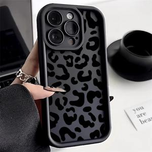INS 레오파드 프린트 전화 케이스 iPhone 11 케이스 iPhone 13 15 14 12 16 Pro Max XR 16e XS X 7 8 Plus SE 무광택 실리콘 소프트 커버