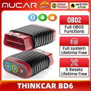 Thinkcar BD6 OBD2 스캐너 전체 시스템 진단 도구 5 안드로이드 아이폰 VS BT200에 대한 평생 무료 무선 자동차 코드 리더를 재설정