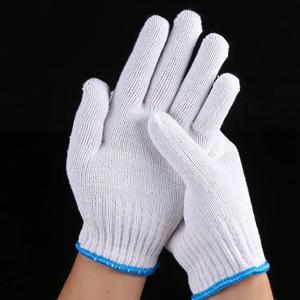 24pcs 보호 장갑 면사 장갑 작업 두꺼운 나일론 흰색 원사 내마모성 면사 장갑
