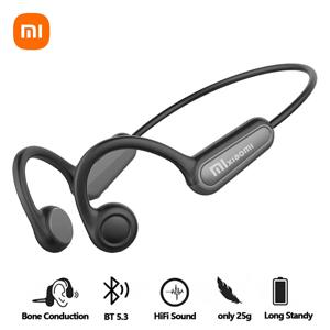 Xiaomi Mijia 실제 골전도 스포츠 헤드폰 무선 이어폰 블루투스 호환 헤드셋 달리기 용 마이크가있는 핸즈프리