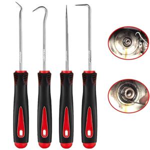 4pcs 160mm 자동 자동차 오일 씰 스크류 드라이버 세트 호스 제거 후크 세트 O-링 씰 가스켓 풀러 리무버 선택 후크 수리 도구