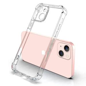 iPhone 15 14 Plus 13 12 11 15 Pro Max 렌즈 보호 케이스 소프트 범퍼 뒷면 커버 용 두꺼운 충격 방지 실리콘 투명 전화 케이스