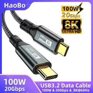 PD100W USB 3.2 20Gbps ThunderBolt 3 유형 C-유형 C 케이블 iPhone 15 Pro Max MacBook 용 8K@60Hz USB-C 데이터 코드 Samsung 2m 3m