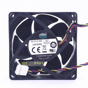 쿨러 마스터 용 PWM 팬 FA08025M12LPA 8025 80MM 8cm 컴퓨터 케이스 CPU 냉각 팬 12V 0.45A 팬