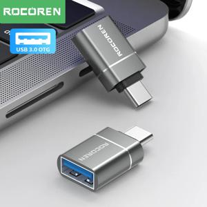 Rocoren OTG 어댑터 USB 유형 C 남성-USB A 3.0 여성 변환기 MacBook 용 Samsung S22 S21 Android TypeC USBC OTG 커넥터