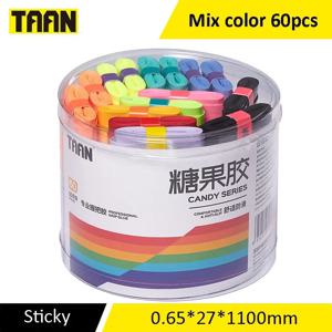 60PCS TAAN 캔디 컬러 끈적 오버 그립 배드민턴 테니스 라켓 낚시대 와인딩 스웨트 밴드 고탄력 미끄럼 방지 내구성