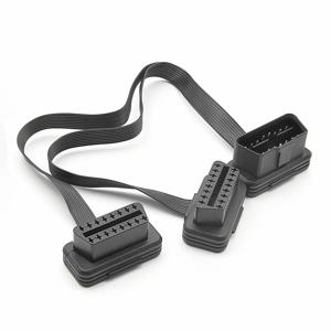 30CM obdii 확장 듀얼 커넥터 y 분배기 obd2 16pin 남성-여성 연결 플랫 + 국수와 같은 얇은 elm327 사용