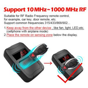10MHZ to 1000MHZ 자동차 키 주파수 테스터, 문짝 RF TV 적외선 IR 리모컨 감지기 진단 도구, 315,433,868,902MHZ