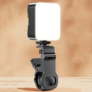 LED 필 라이트 화상 회의 라이브 스트리밍 휴대용 사진 필 라이트 포켓 조명 DSLR 카메라 Gopro 용 콜드 슈