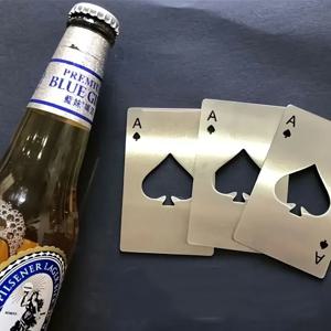 1pc 포커 모양의 강철 맥주 병따개, 던지기 연습을 위한 야외 숨겨진 포커