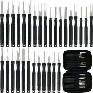 30Pcs 터미널 핀 제거 도구 키트 스테인레스 스틸 핀 추출기 도구 재사용 가능한 전기 와이어 커넥터 핀 릴리스 도구 자동