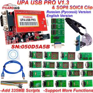 ITCARDIAG V1.3 UPA-USB SN:050D5A5B 및 SOP8 SOIC8 클립 ECU 칩 튜닝, 350MB 풀 스크립트, Upa USB 프로그래머, Windows 7/10