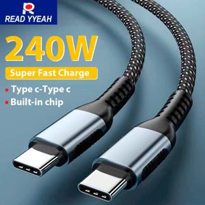 100W/240W 1/2M PD USB 유형 C 데이터 코드 iPhone 15 Pro Max Xiaomi 14 Oneplus Samsung 용 Macbook Pro 용 초고속 충전 케이블