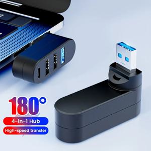 USB 허브 3.0 미니 분배기 상자 4 포트 회전식 USB 데이터 전송 컴퓨터 노트북 MacBook PC 액세서리 용 다중 확장기