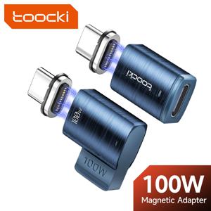 Toocki 100W 자기 USB C 어댑터 Xiaomi Huawei LED 디스플레이 OTG 커넥터 Oneplus LG 용 USB C 여성 변환기