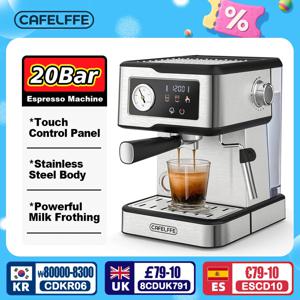 Cafelffe 에스프레소 머신, 카푸치노 메이커, 우유 거품기 스팀 지팡이, 커피 메이커, 반자동 카페테라 선물, 20Bar