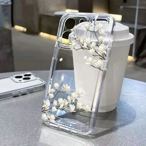 Xiaomi Redmi Note 14 13 12 Pro Plus 12S 11S 11 10S Redmi 12 13 13C Jasmine Flowers 클리어 커버 용 높은 투명도 전화 케이스