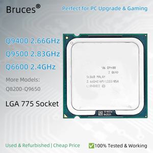 코어 2 쿼드 CPU LGA 775 Q9400 Q9500 Q6600 2.4-2.83GHz 중고 데스크탑 프로세서 PC 업그레이드 게임용 저렴한 리퍼브 상품