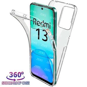 360 전신 실리콘 케이스 Xiaomi Redmi 13 4G 13C 12C 10C 9A 9C 참고 13 12 11 10 9 Pro Max 5G 충격 방지 PC 하드 커버 Coqu