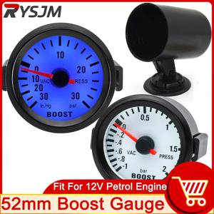 AD 범용 52mm 바 파란색 Led 라이트 압력 터보 부스트 게이지 미터 센서, 홀더 12V 부스트 센서 자동차 액세서리