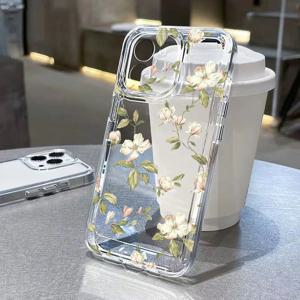 꽃 전화 케이스 iPhone 11 케이스 iPhone 13 12 14 15 16 Pro Max X XR XS 7 8 Plus SE 2020 2022 소프트 실리콘 충격 방지 커버