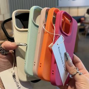 소프트 캔디 컬러 Lichee 패턴 실리콘 전화 케이스 iPhone 11 12 13 14 15 16 ProMax Plus 16E X XS XR 충격 방지 범퍼 커버