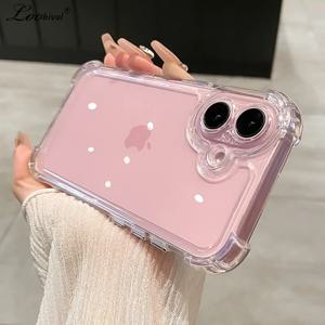 iPhone 16 15 14 Pro Max Plus 12 13 11 16Pro 아크릴 클리어 울트라 슬림 커버 용 고급 투명 에어백 범퍼 충격 방지 케이스