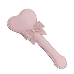 PU 가죽 하트 모양 크롭 플로거 레이싱 스팽킹 패들, 디럭스 라이딩 크롭 가죽 말 채찍, 29cm