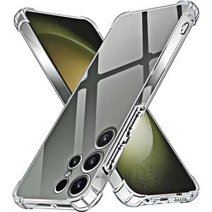삼성 S25 S24 S23 S22 S21 울트라 플러스 note20 갤럭시 S 23 22 21 FE + 전화 케이스 커버에 대한 충격 방지 투명 실리콘 소프트 케이스