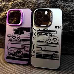JDM 드림 카 iPhone 16 Pro 15 Pro Max 14 13 12 11 XS 14 Pro Max 16 Plus 14Pro 12Pro 소프트 쉘용 쿨 커버 폰 케이스