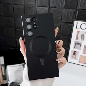 삼성 S25 울트라 S24 S23 S22 울트라 S21 플러스 캡라용 고급 무광 마그네틱 케이스, 삼성 노트 20 울트라 맥세이프 폰 커버