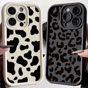 표범 인쇄 패턴 전화 케이스 IPhone 11 12 13 14 15 Pro Max X XR XS Max 7 8 Plus SE2 충격 방지 실리콘 소프트 뒷면 커버