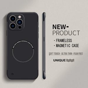 아이폰용 프레임리스 마그네틱 휴대폰 케이스, 아이폰 16, 15, 14 프로 맥스, 13, 12 프로 미니, 16, 15, 14 플러스, 맥세이프 매트, 얇은 커버, 하드 PC, 신제품